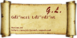 Gönczi Lóránt névjegykártya