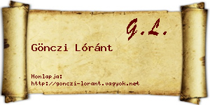 Gönczi Lóránt névjegykártya